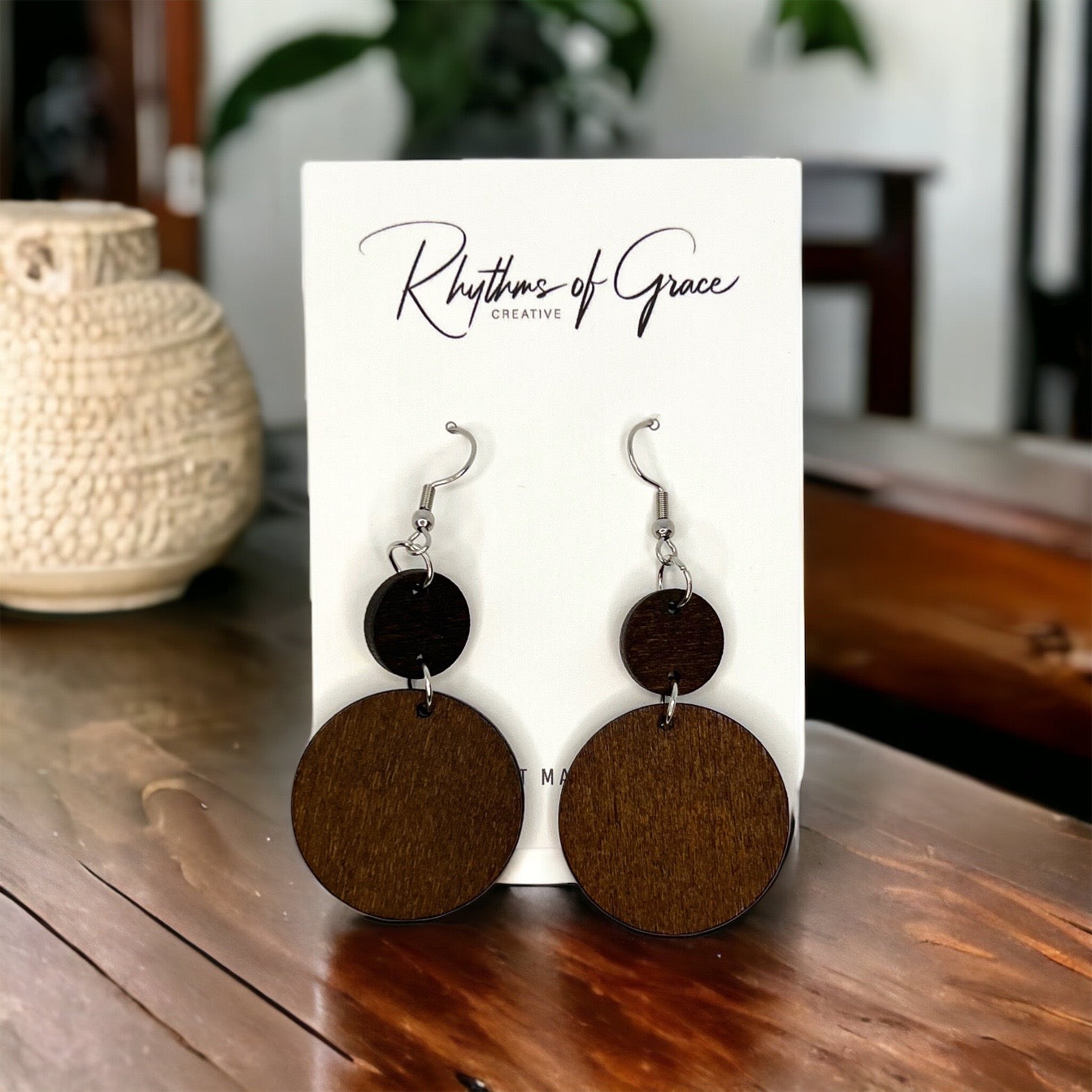 Boho Chic Wooden Earrings - Elevate Your Style! ๐ฟ - Rhythms of Grace Creative