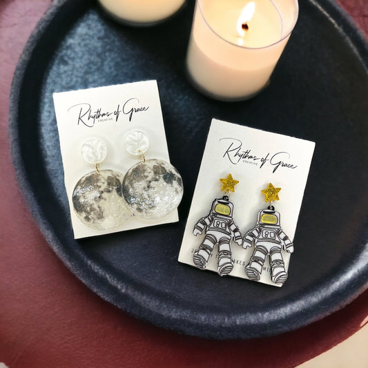 Astronaut Earrings Collection: Your Ticket to the Moon! 🌌 - Rhythms of Grace Creative