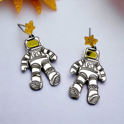Astronaut Earrings - Space Cowboy, Astronaut Jewelry, Space Costume, Space Earrings, Moon Earrings, Planet Earrings, Space Shuttle