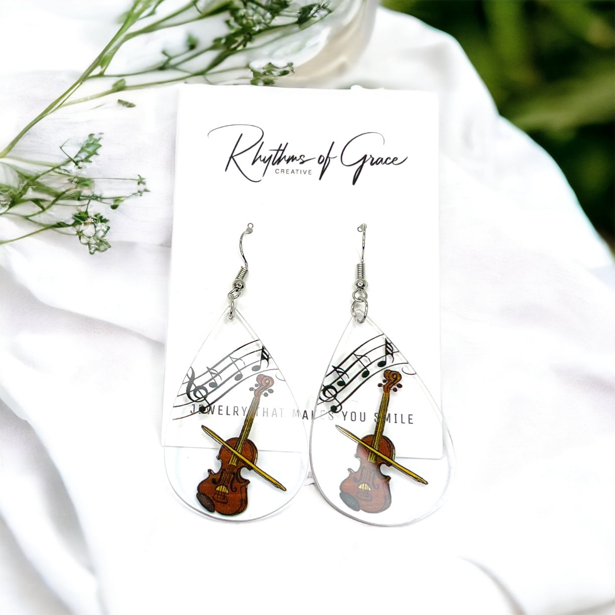Amp Up Your Style with Musical Instrument Dangle Earrings! 🎶 - Rhythms of Grace Creative