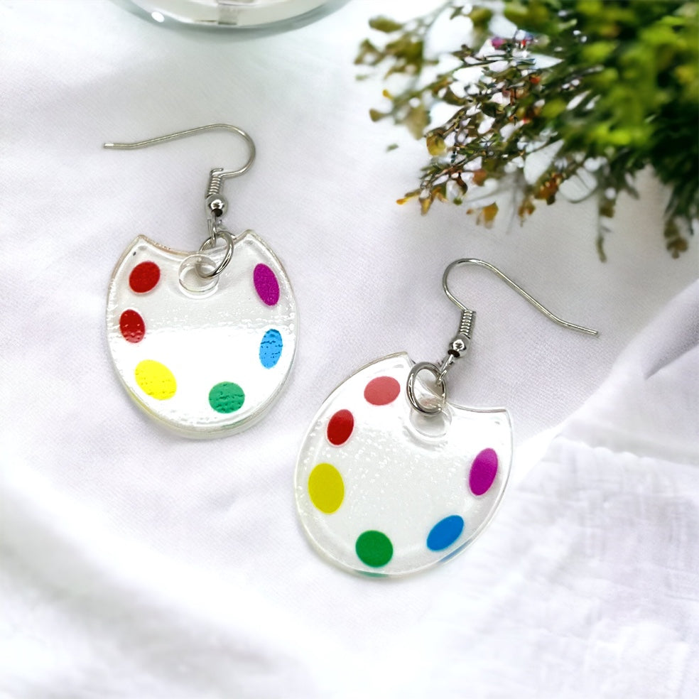 Artsy & Awesome: Colorful Art Palette Dangle Earrings for Creatives & Teachers! 🎨 - Rhythms of Grace Creative