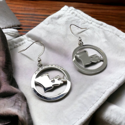 Louisiana Earrings - Louisiana State, Handmade Jewelry, Heart of Louisiana, New Orleans Saints, NOLA Earrings, Handmade Earrings - Rhythms of Grace Creative