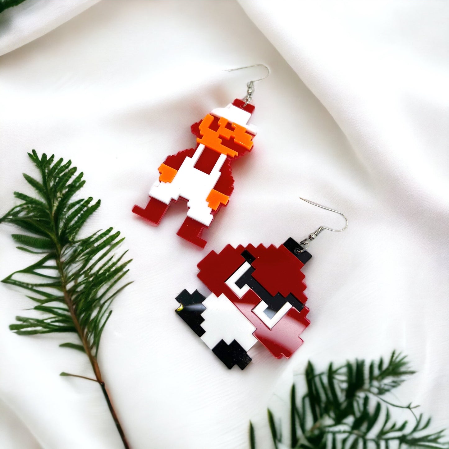 Super Mario Bros Earrings - 80’s Retro, Game Console, Mario Costume, Cartoon Character, Retro Video Game, Handmade Earrings - Rhythms of Grace Creative