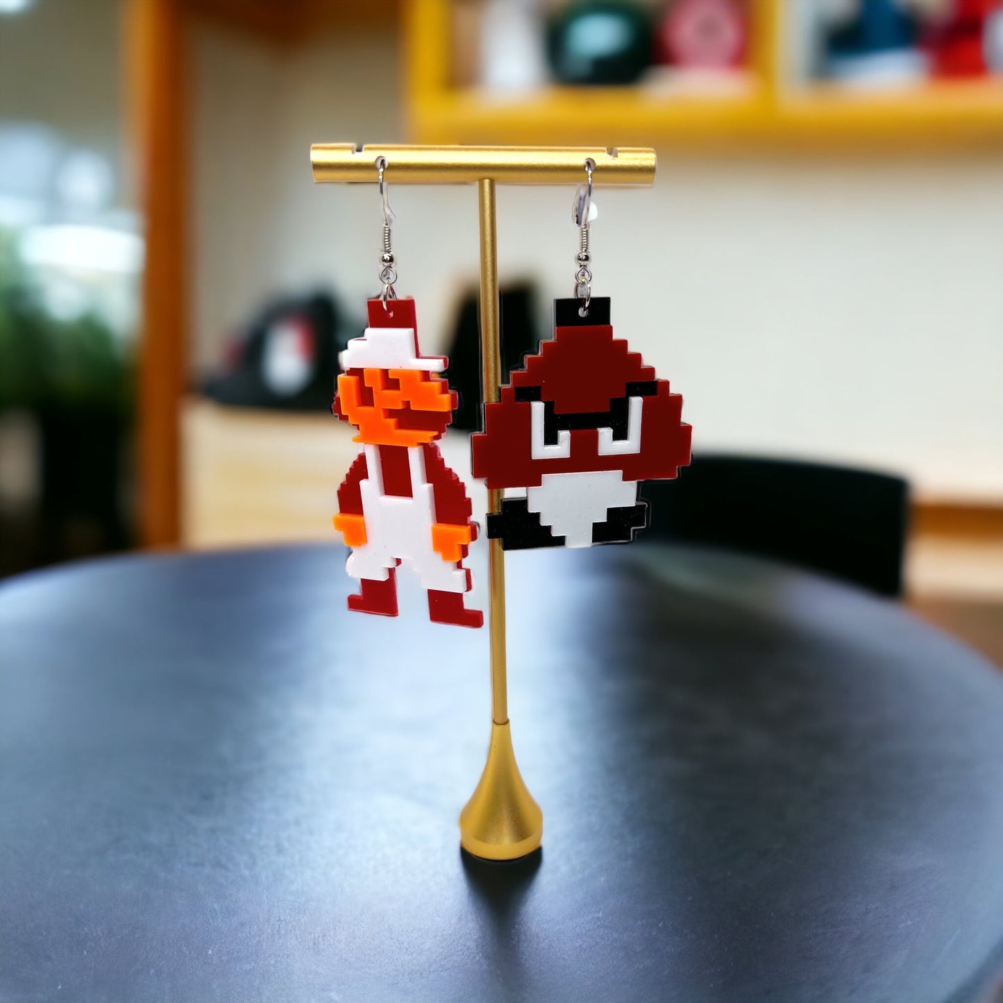 Super Mario Bros Earrings - 80’s Retro, Game Console, Mario Costume, Cartoon Character, Retro Video Game, Handmade Earrings - Rhythms of Grace Creative