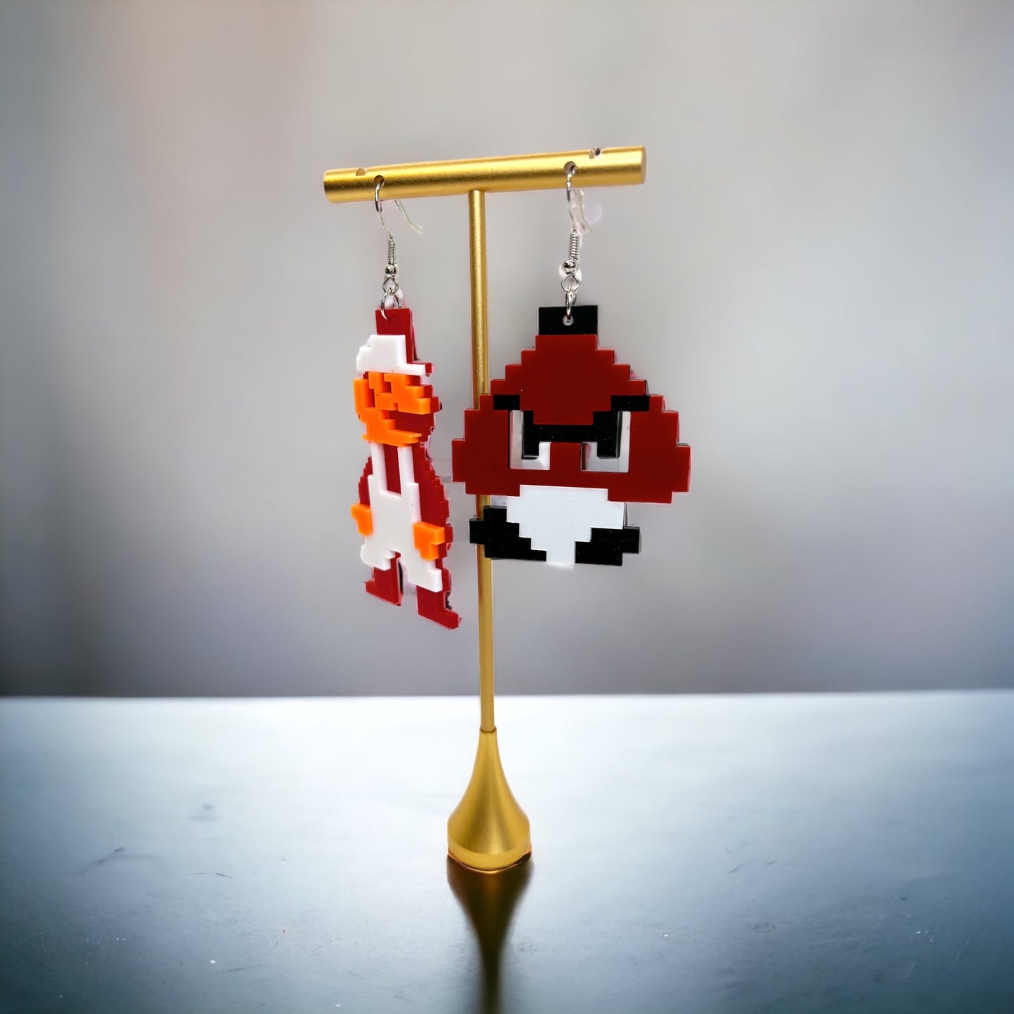 Super Mario Bros Earrings - 80’s Retro, Game Console, Mario Costume, Cartoon Character, Retro Video Game, Handmade Earrings - Rhythms of Grace Creative