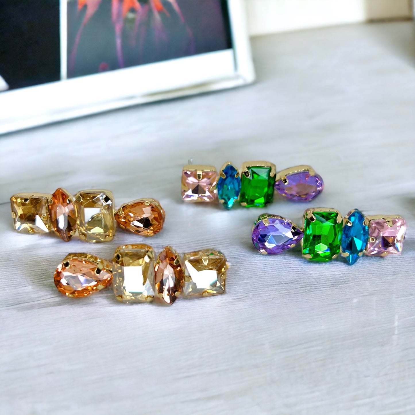 Sparkle in Style: Pastel Rhinestone Drop Earrings - Rhythms of Grace Creative