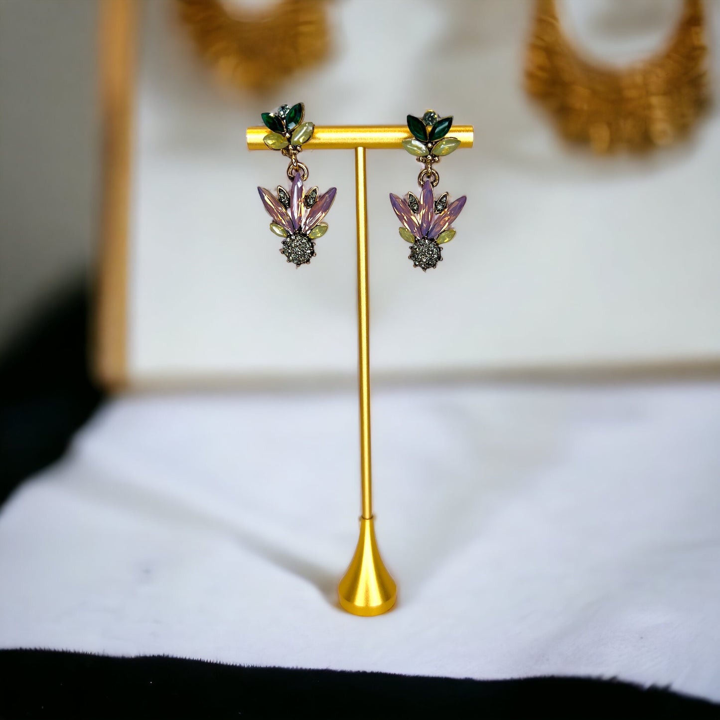 Garden Glam – Rhinestone Flower Earrings That Wow - Rhythms of Grace Creative