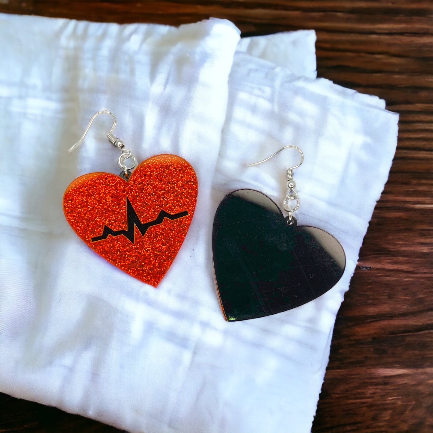 Heartfelt Elegance: Dazzling Red Heartbeat Earrings for the Passionate Professional! - Rhythms of Grace Creative