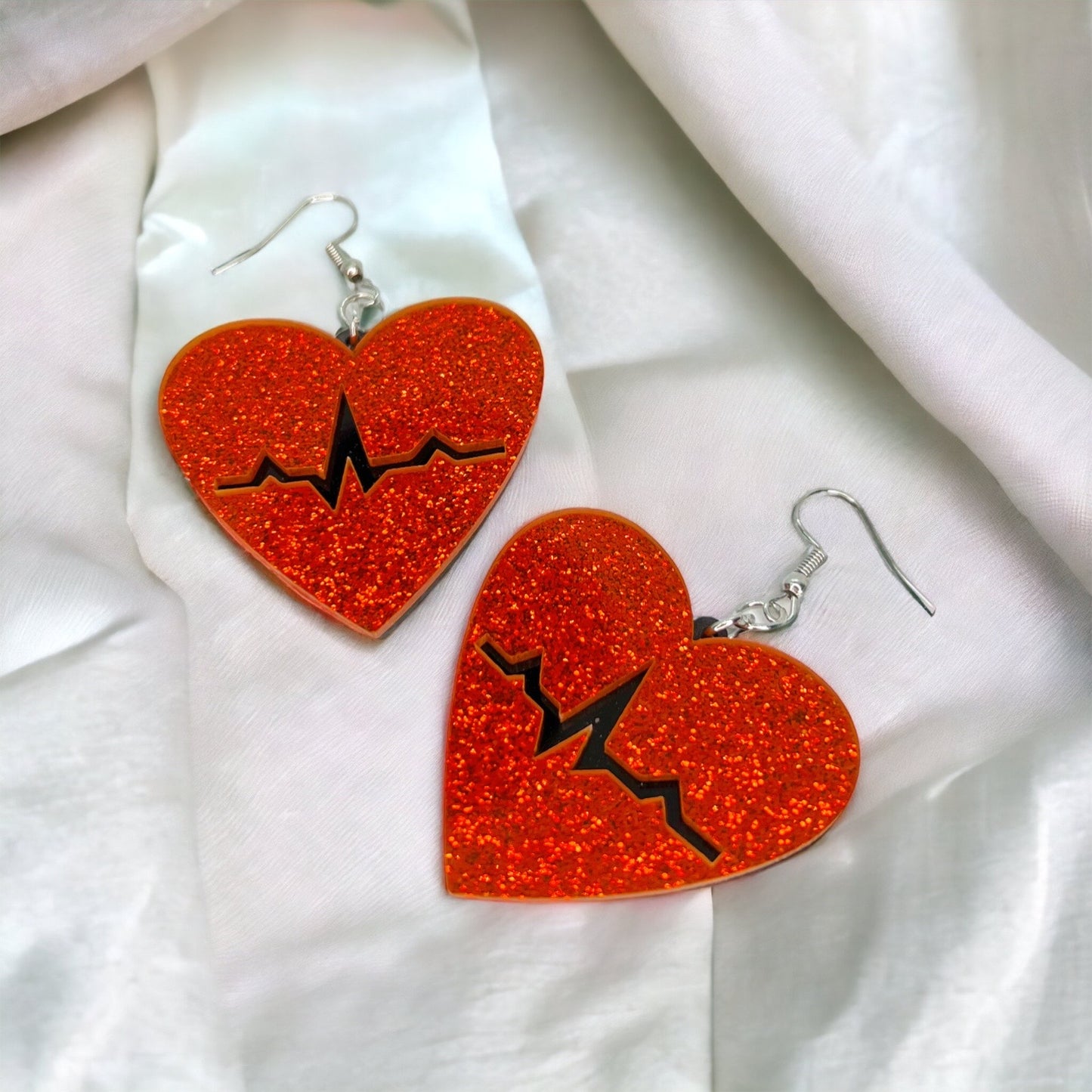 Heartfelt Elegance: Dazzling Red Heartbeat Earrings for the Passionate Professional! - Rhythms of Grace Creative