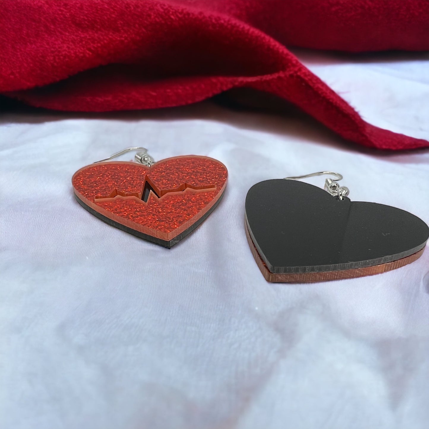 Heartfelt Elegance: Dazzling Red Heartbeat Earrings for the Passionate Professional! - Rhythms of Grace Creative