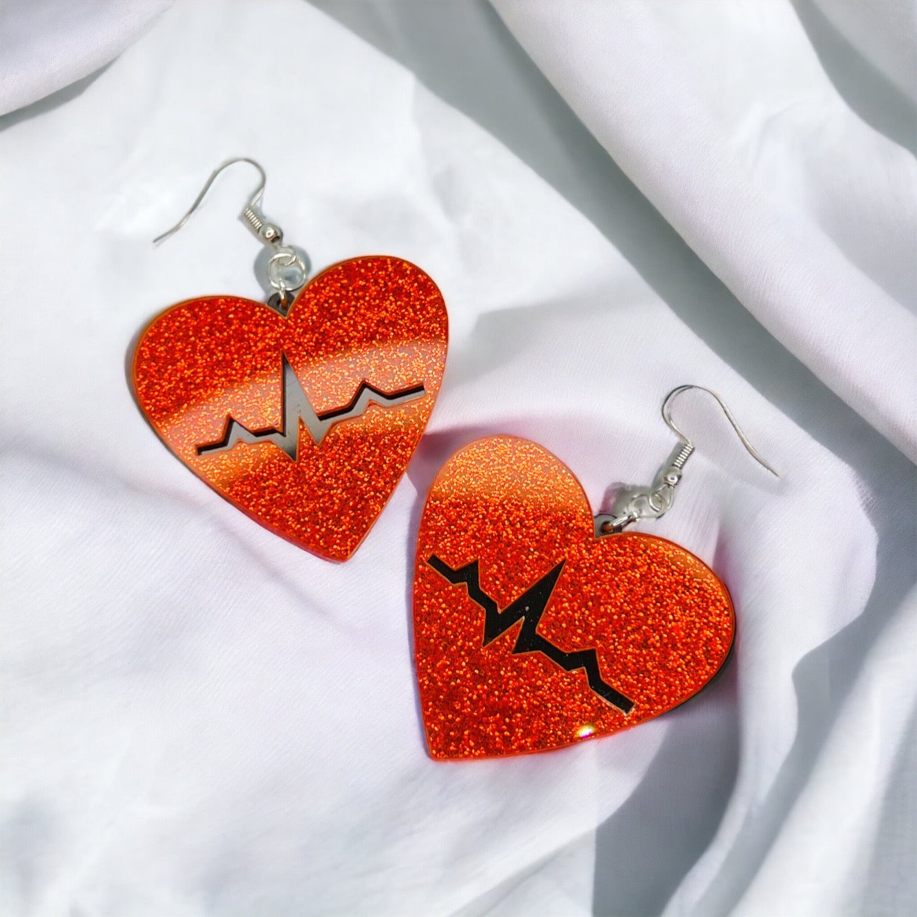Heartfelt Elegance: Dazzling Red Heartbeat Earrings for the Passionate Professional! - Rhythms of Grace Creative