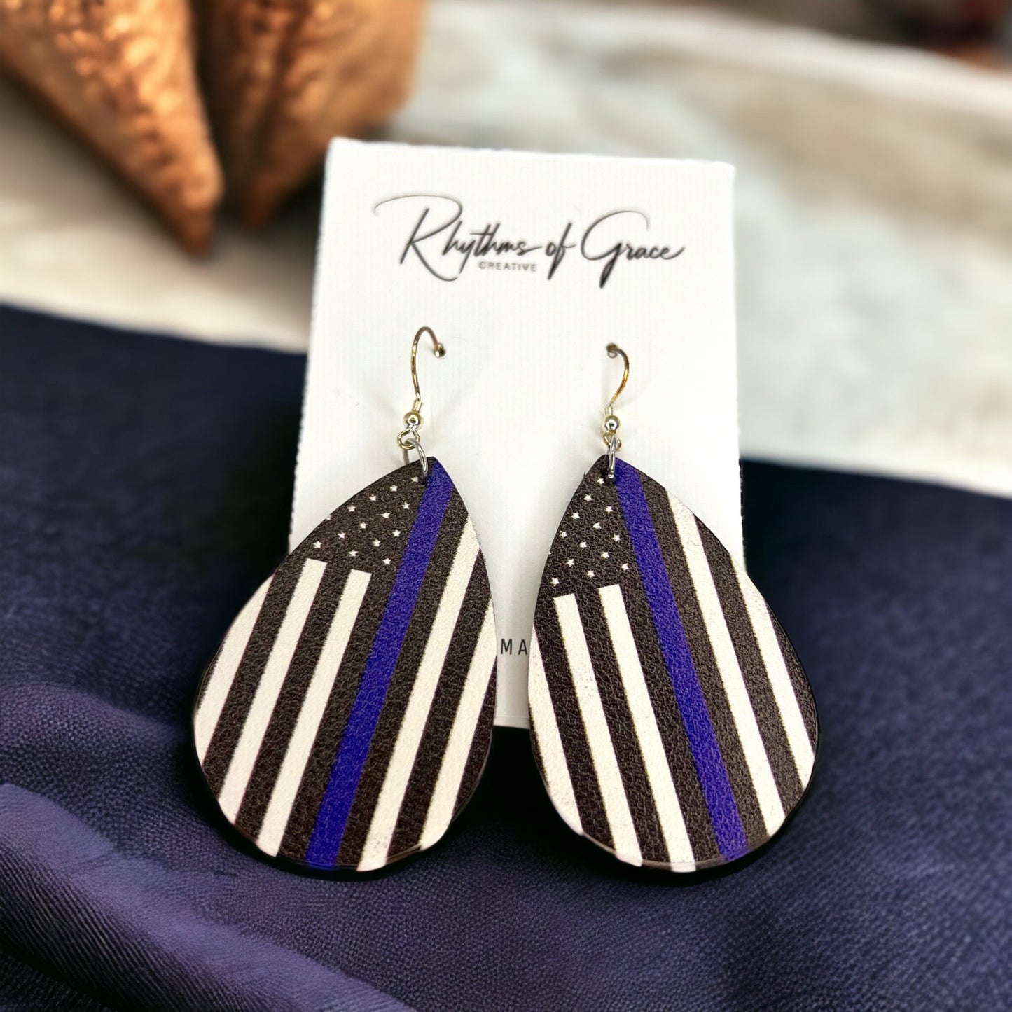 Show Your Colors: Back the Blue Dangle Earrings! - Rhythms of Grace Creative