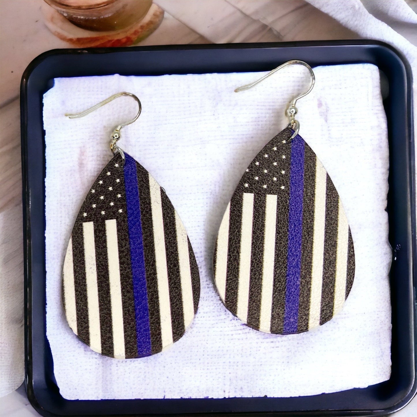 Show Your Colors: Back the Blue Dangle Earrings! - Rhythms of Grace Creative