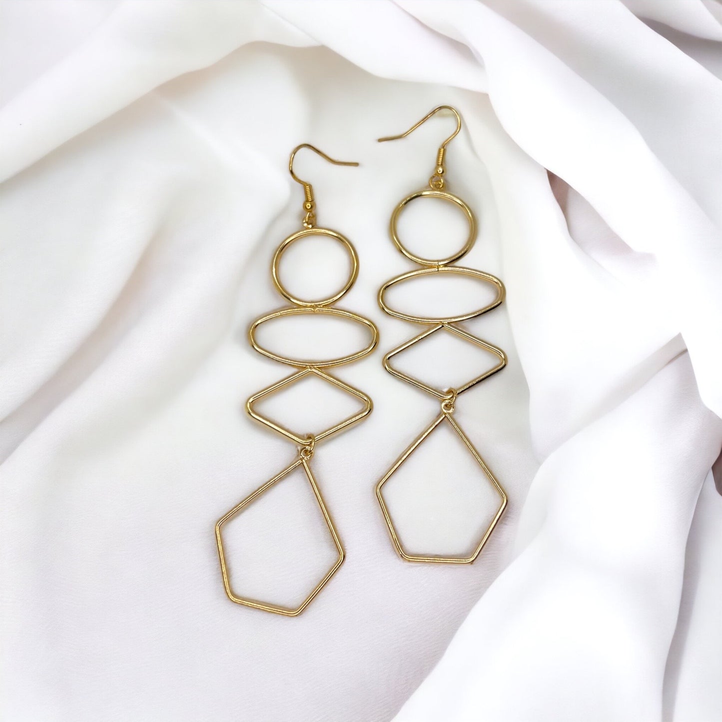 Gold Drop Earrings - Dangle Earrings, Boho Chic, Bohemian Earrings, Gold Dangle - Rhythms of Grace Creative