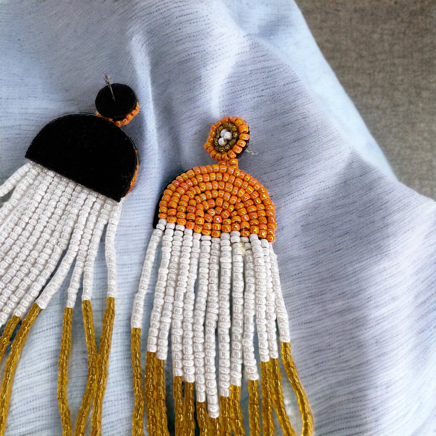 Autumn Beaded Boho Earrings - Fall Earrings, Autumn Accessories, Beaded Earrings, Boho Accessories, Fall Jewelry - Rhythms of Grace Creative