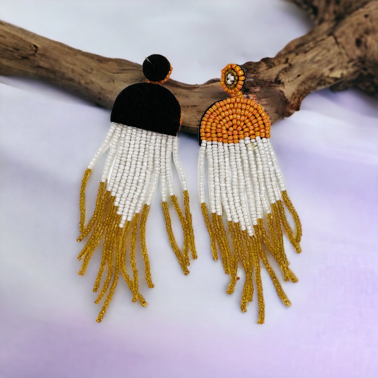 Autumn Beaded Boho Earrings - Fall Earrings, Autumn Accessories, Beaded Earrings, Boho Accessories, Fall Jewelry - Rhythms of Grace Creative