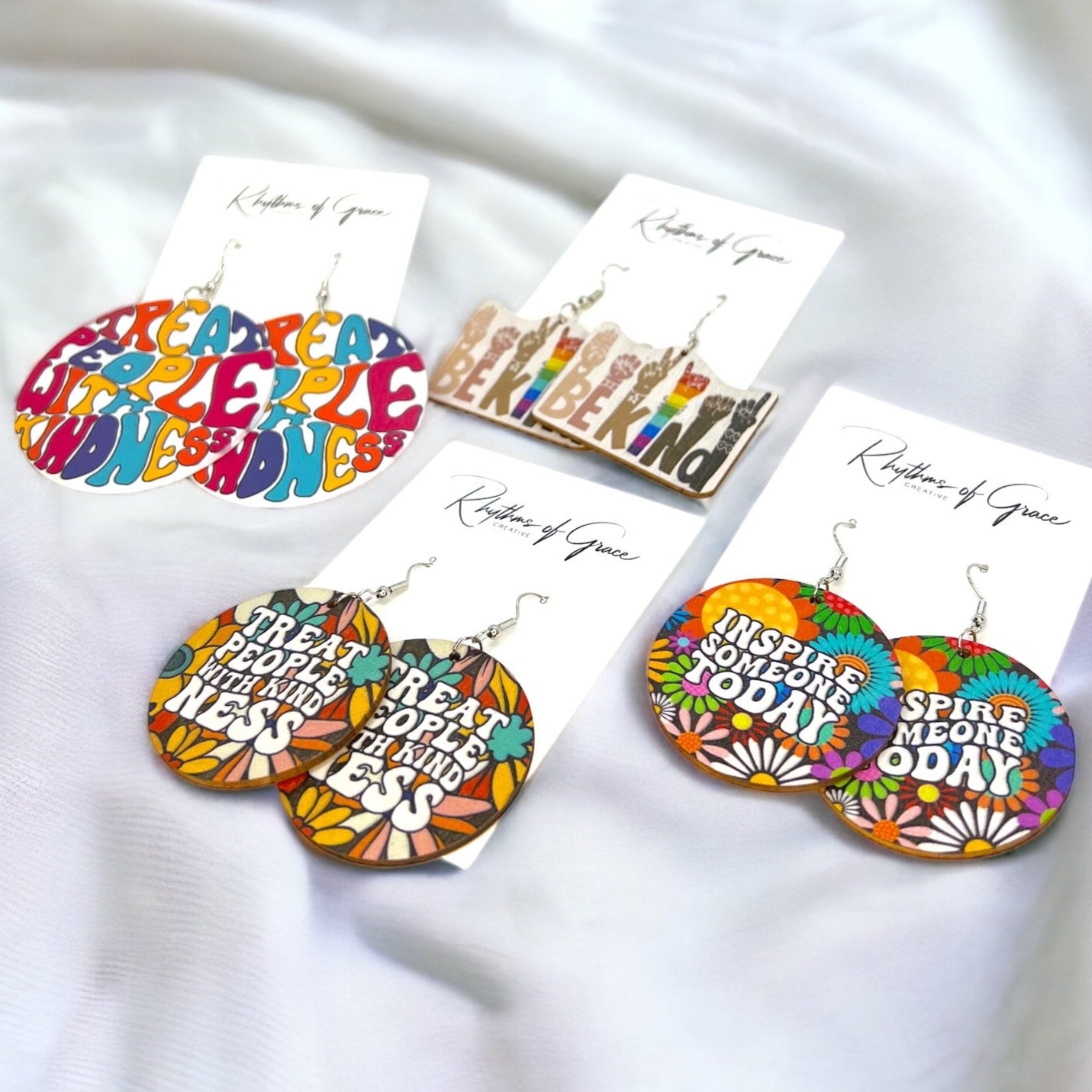 Kindness Earrings Collection: Spread Love & Positivity! 🌈 - Rhythms of Grace Creative