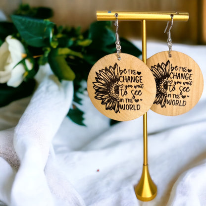 Be the Change Earrings - Patriarchy Earrings, Spread Kindness, Kindness Earrings, Empowerment Accessories