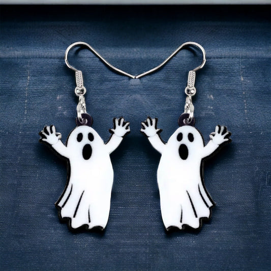 Ghost Earrings - Halloween Earrings, Ghost Jewelry, Halloween Jewelry, Halloween Earrings, Ghost Costume, Trick or Treat