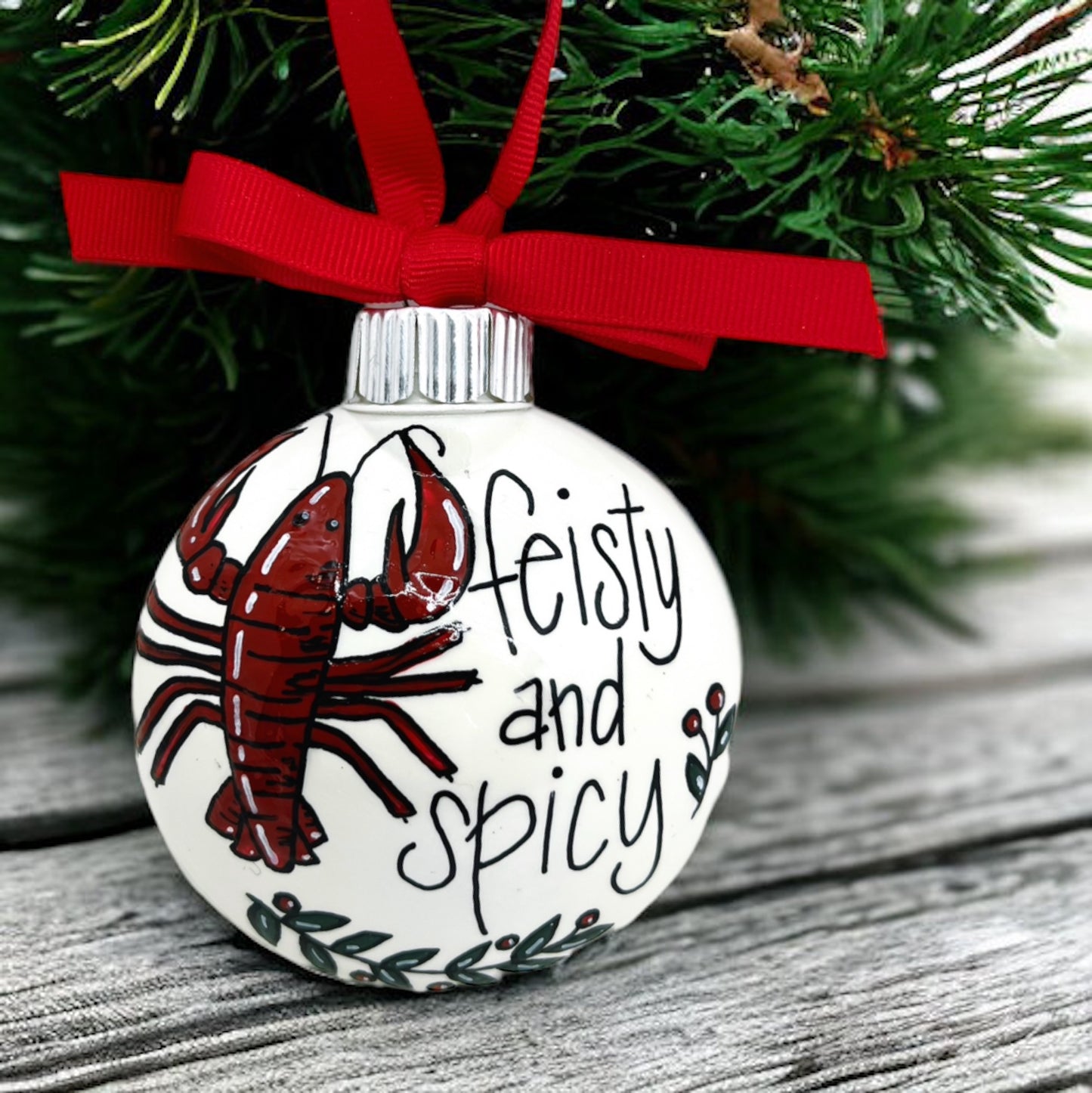 Feisty & Spicy Crawfish Christmas Ornament – A Perfect Cajun Touch!