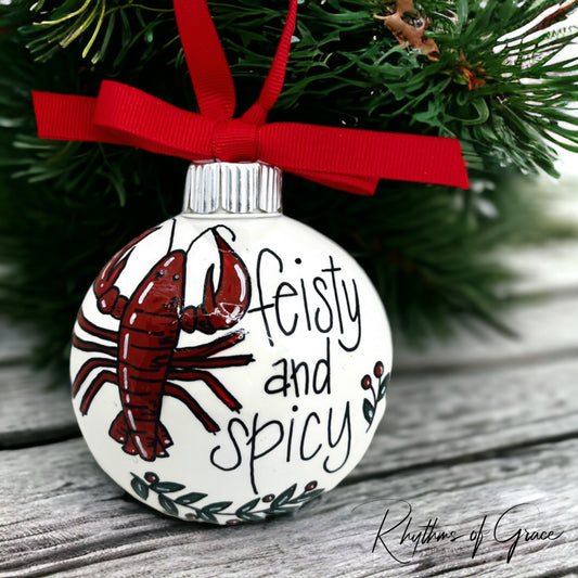 Feisty & Spicy Crawfish Christmas Ornament – A Perfect Cajun Touch!
