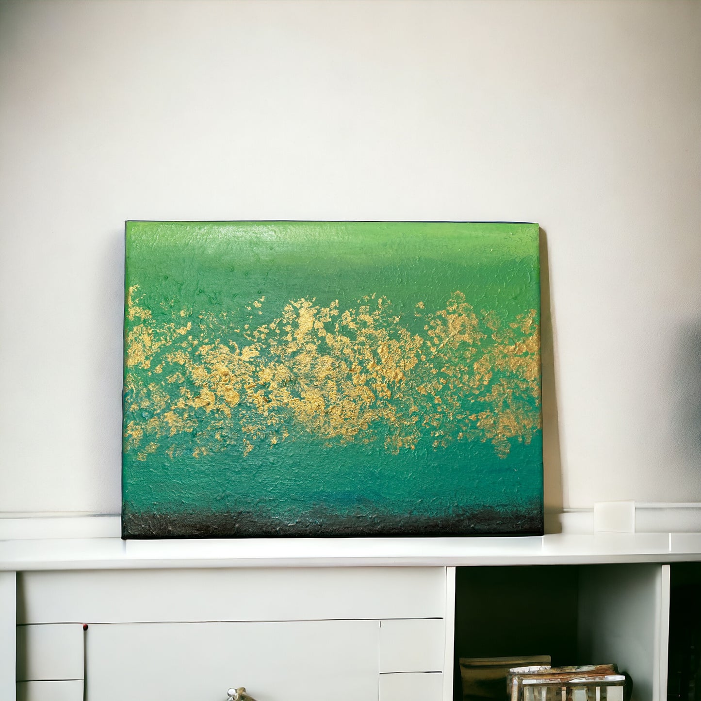 "Golden Horizon" – Original Abstract Acrylic Painting I 8x10 Canvas