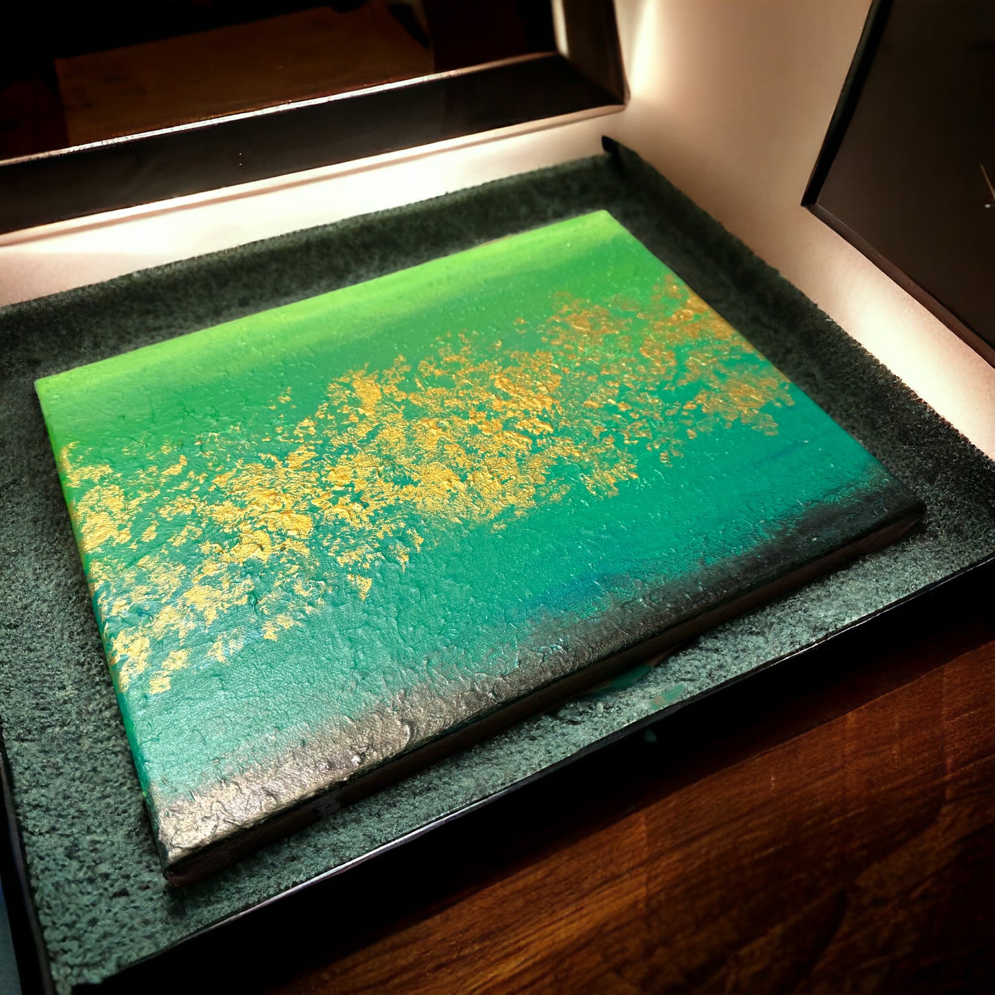 "Golden Horizon" – Original Abstract Acrylic Painting I 8x10 Canvas