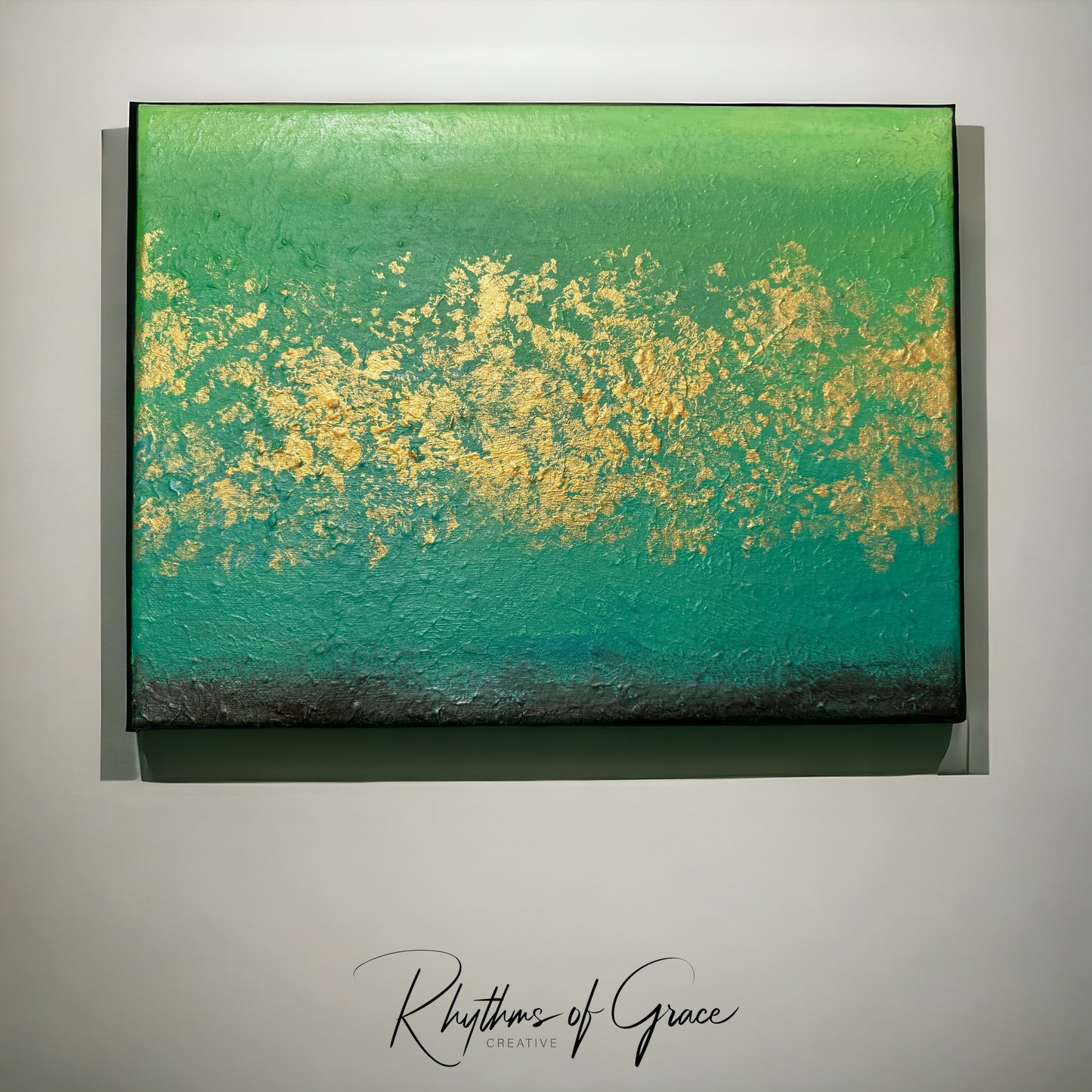 "Golden Horizon" – Original Abstract Acrylic Painting I 8x10 Canvas