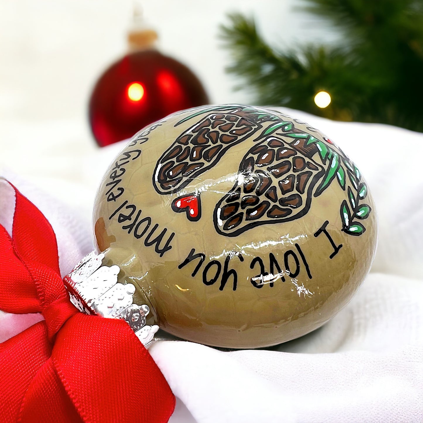 Morel Mushroom Christmas Ornament: "I Love You Morel Every Year"