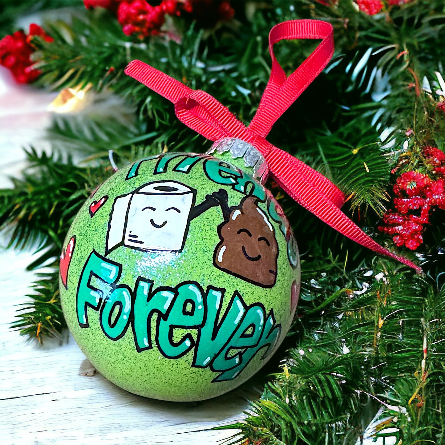 Friends Forever Christmas Ornament - Hand-Painted and Personalized