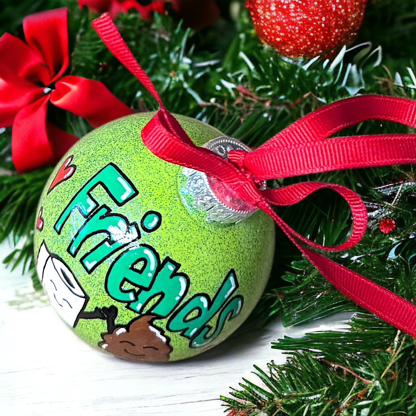 Friends Forever Christmas Ornament - Hand-Painted and Personalized