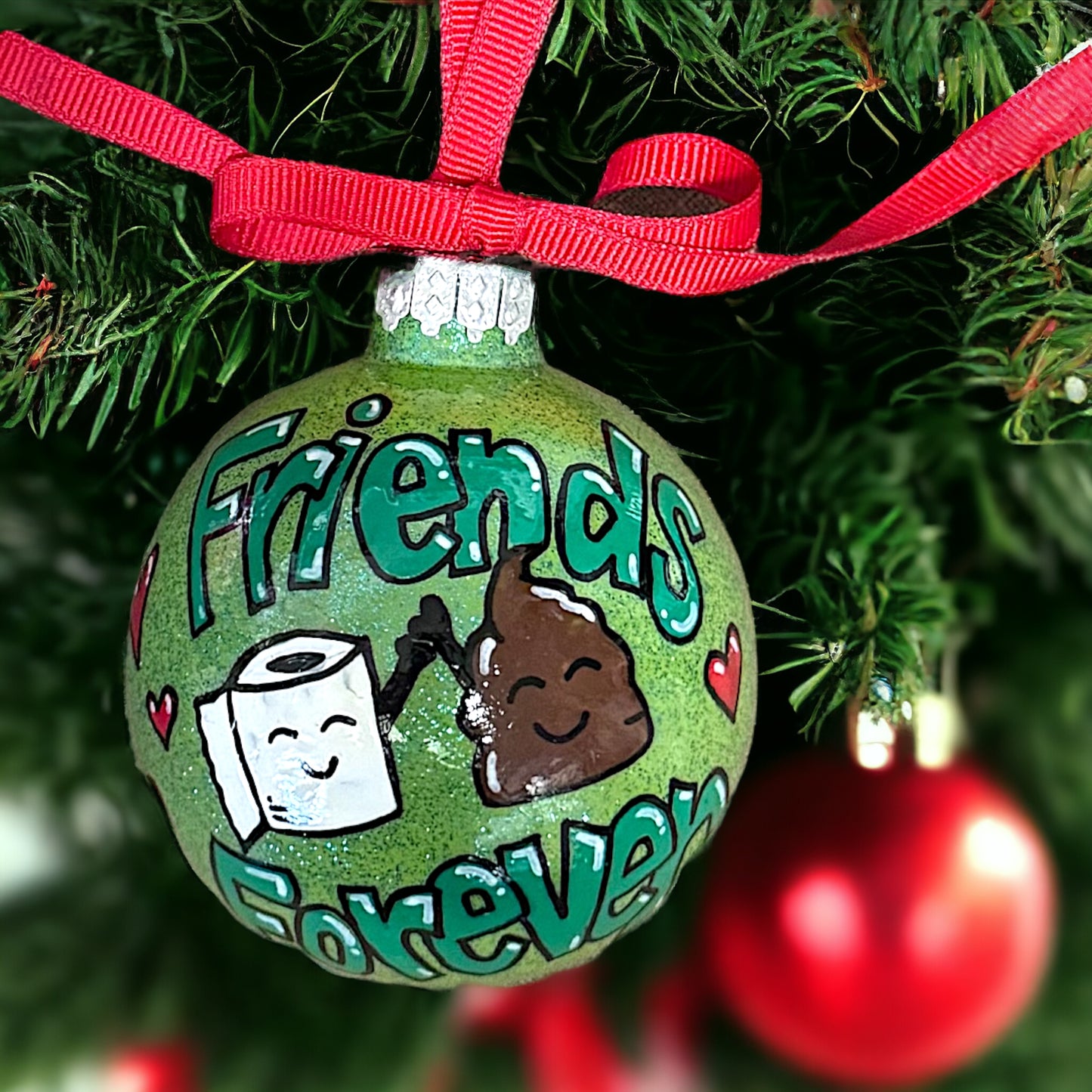 Friends Forever Christmas Ornament - Hand-Painted and Personalized