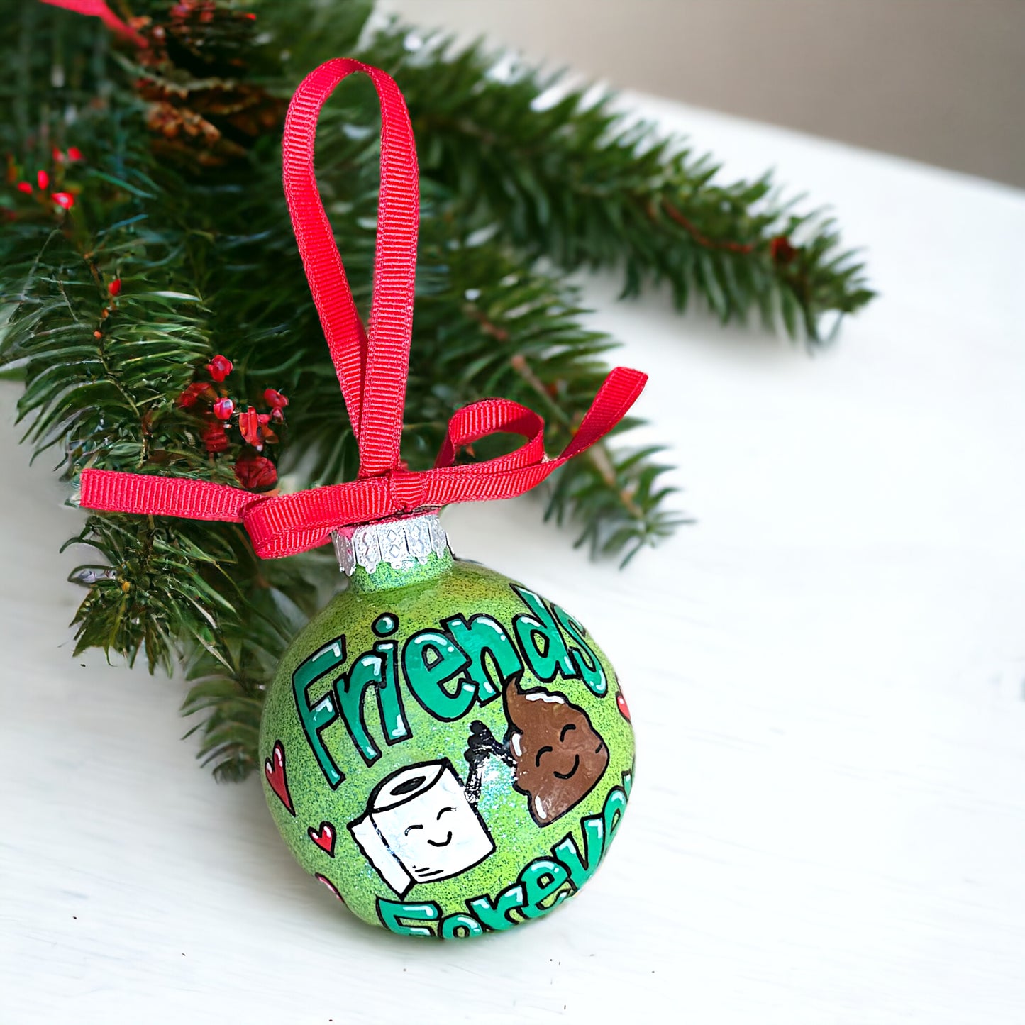 Friends Forever Christmas Ornament - Hand-Painted and Personalized