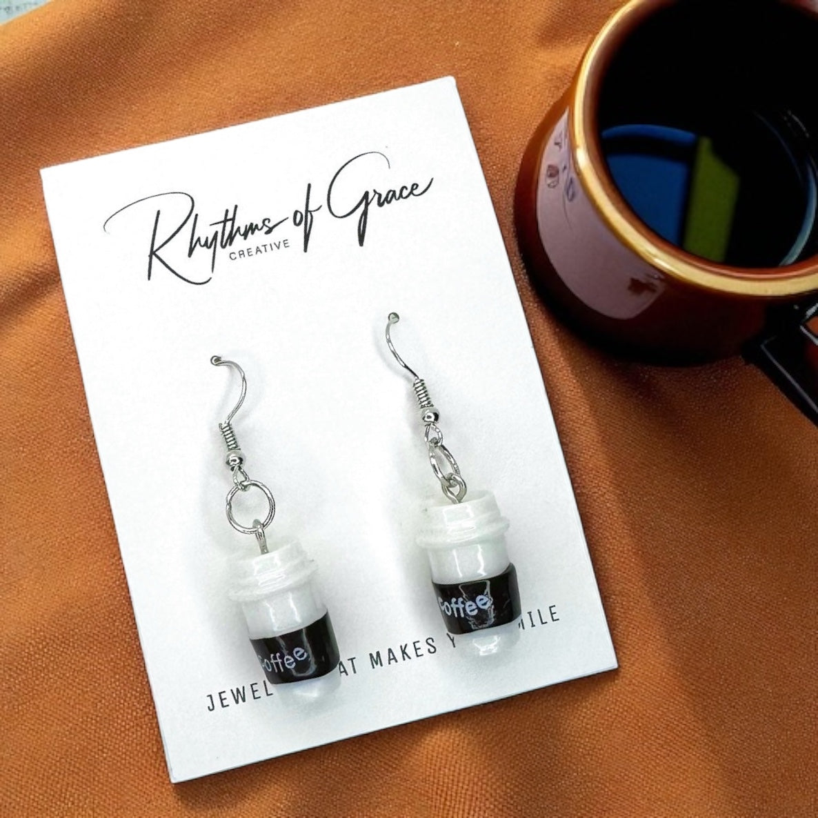 Brew-tiful Vibes: Coffee Cup Dangle Earrings for Caffeine Queens & Cold Brew Babes!☕