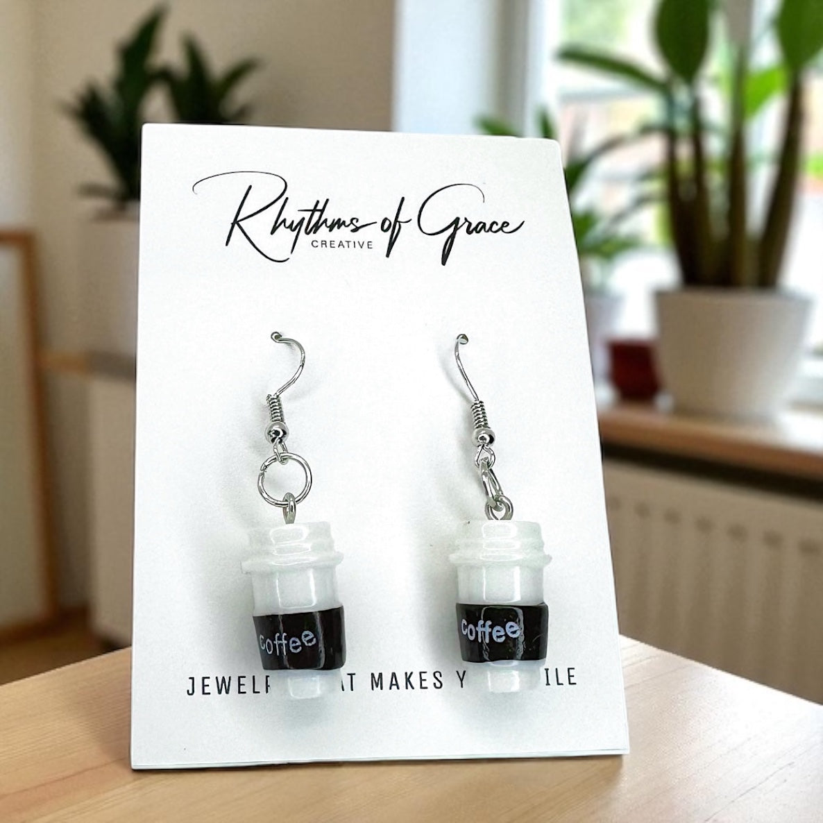 Brew-tiful Vibes: Coffee Cup Dangle Earrings for Caffeine Queens & Cold Brew Babes!☕
