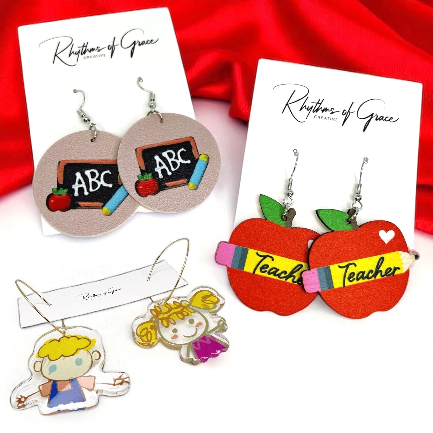 Teacher ABC's Earrings: Celebrate Educators in Style! ๐ - Rhythms of Grace Creative