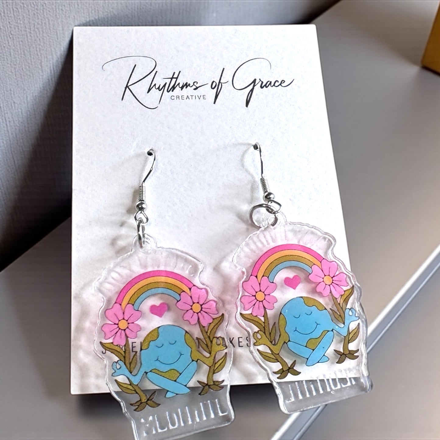 Don't Hate Meditate Earrings - Embrace Your Inner Zen! - Rhythms of Grace Creative