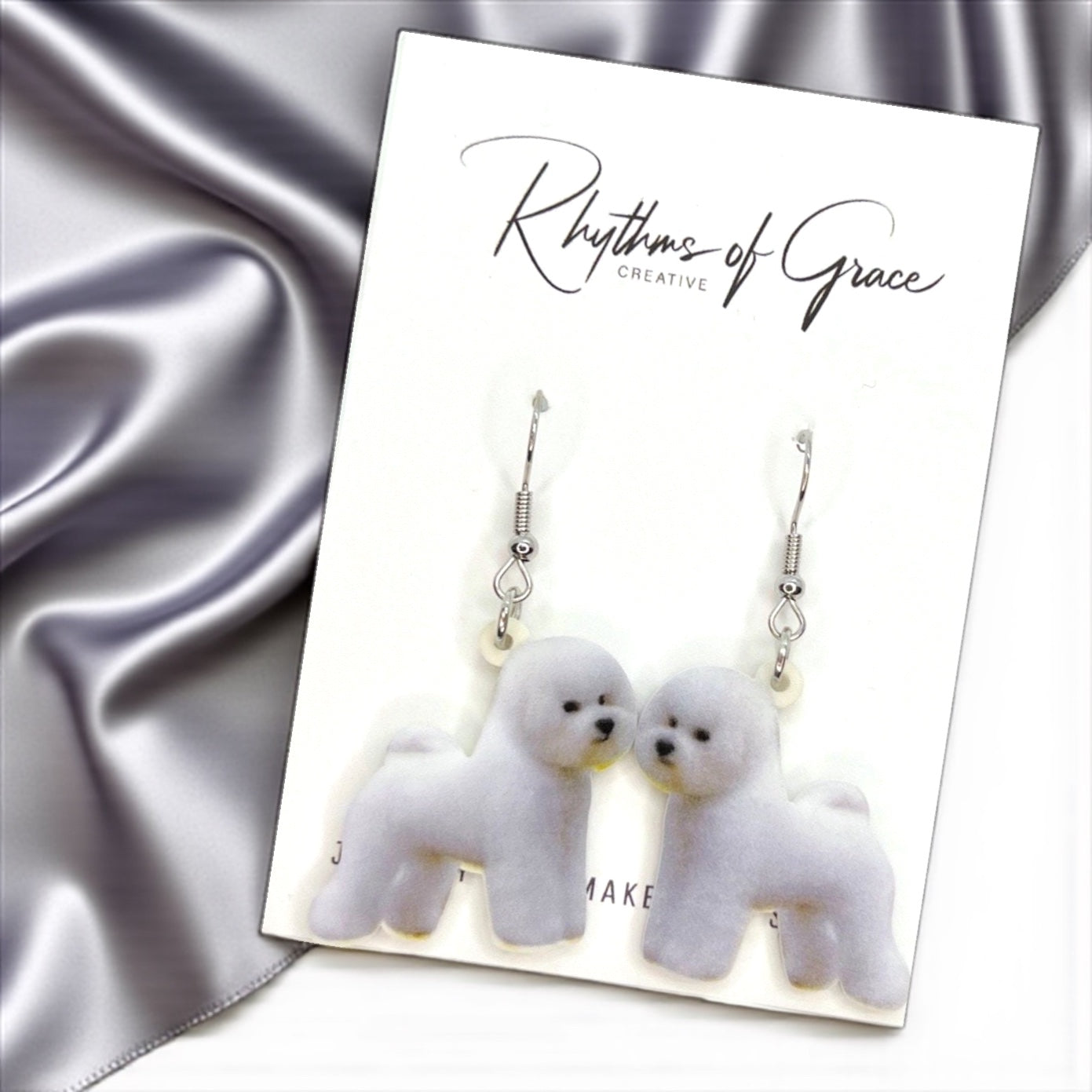 Bichon Frise Dangle Earrings: Flaunt Your Furbaby Love! 🐾