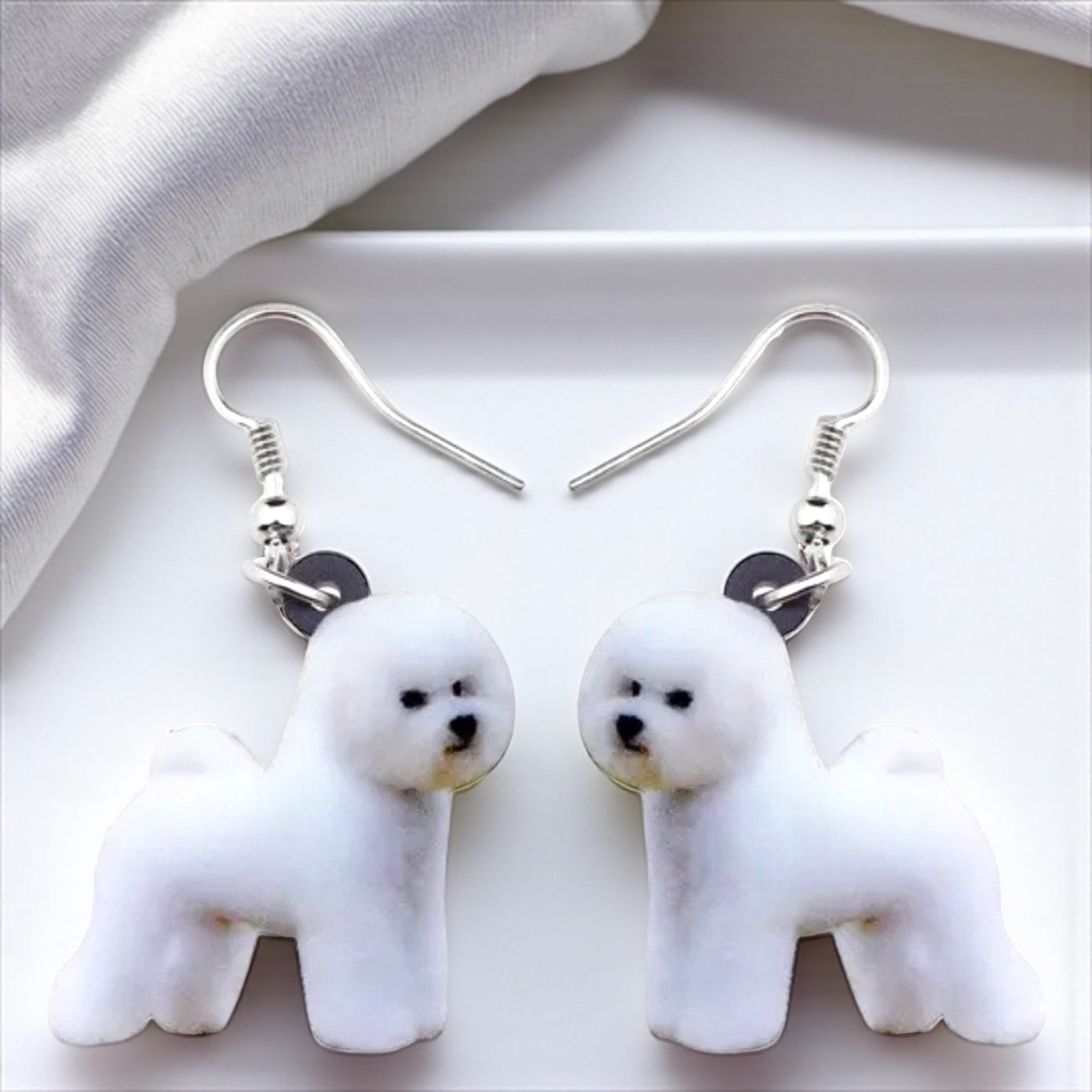Bichon Frise Dangle Earrings: Flaunt Your Furbaby Love! 🐾