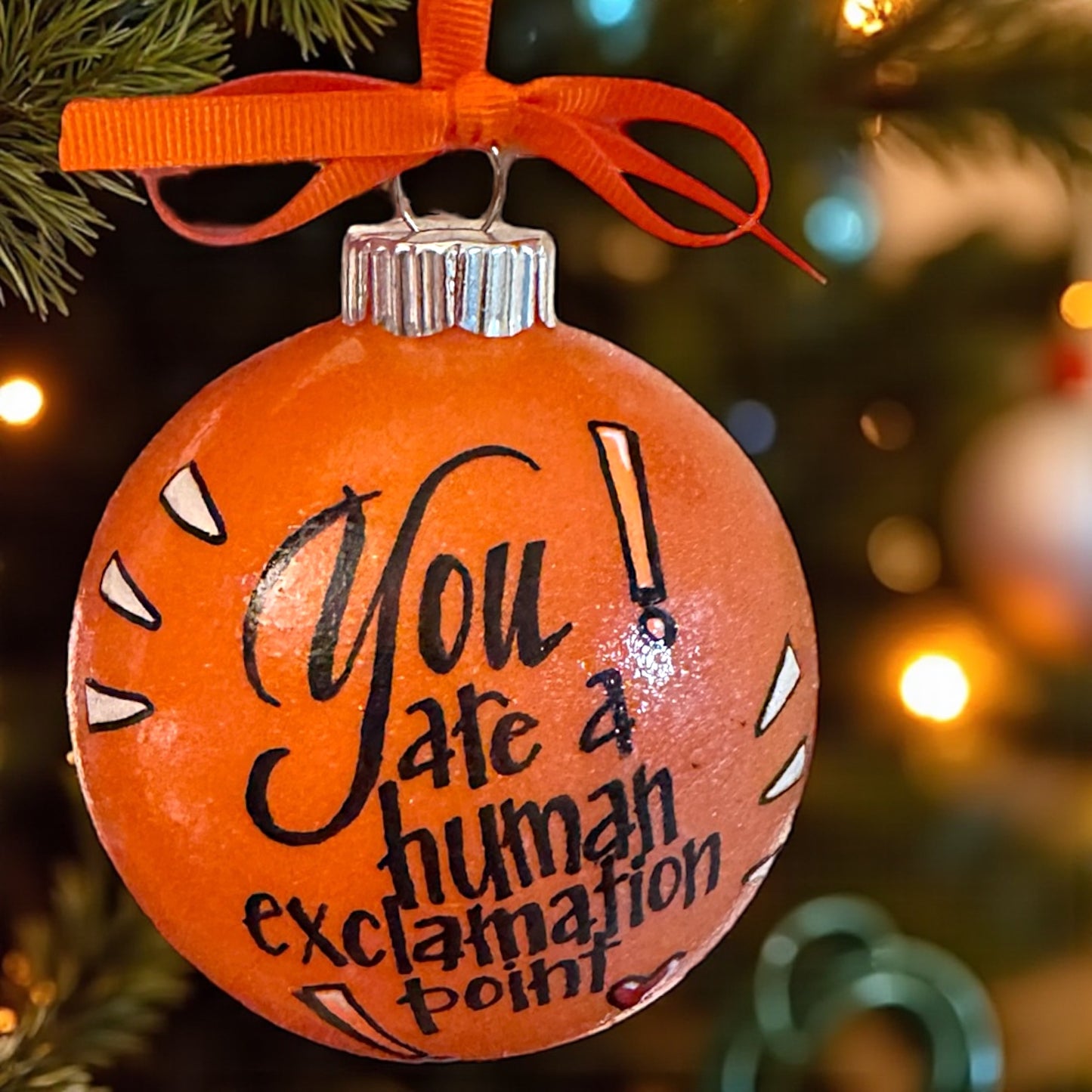 Handpainted Custom Ornament: Celebrate Your Human Exclamation Point!
