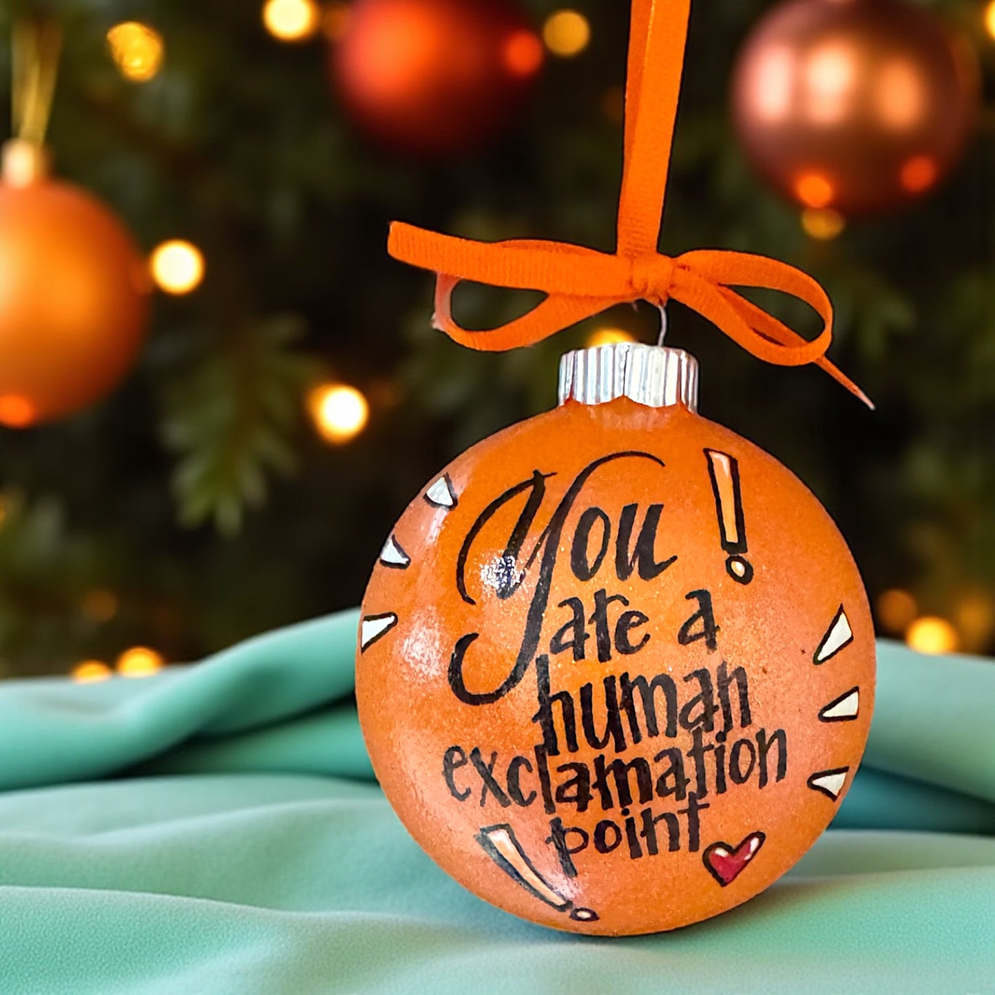 Handpainted Custom Ornament: Celebrate Your Human Exclamation Point!