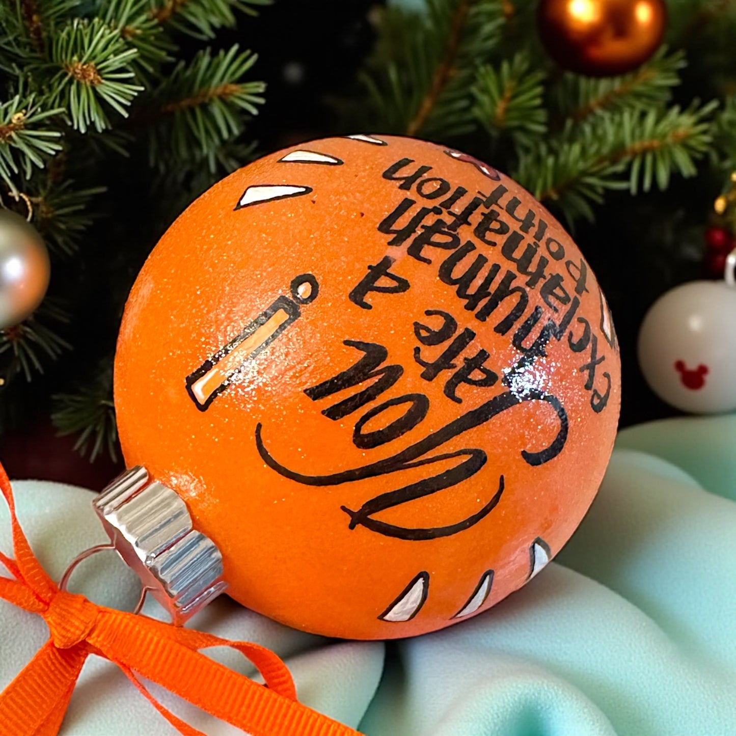 Handpainted Custom Ornament: Celebrate Your Human Exclamation Point!