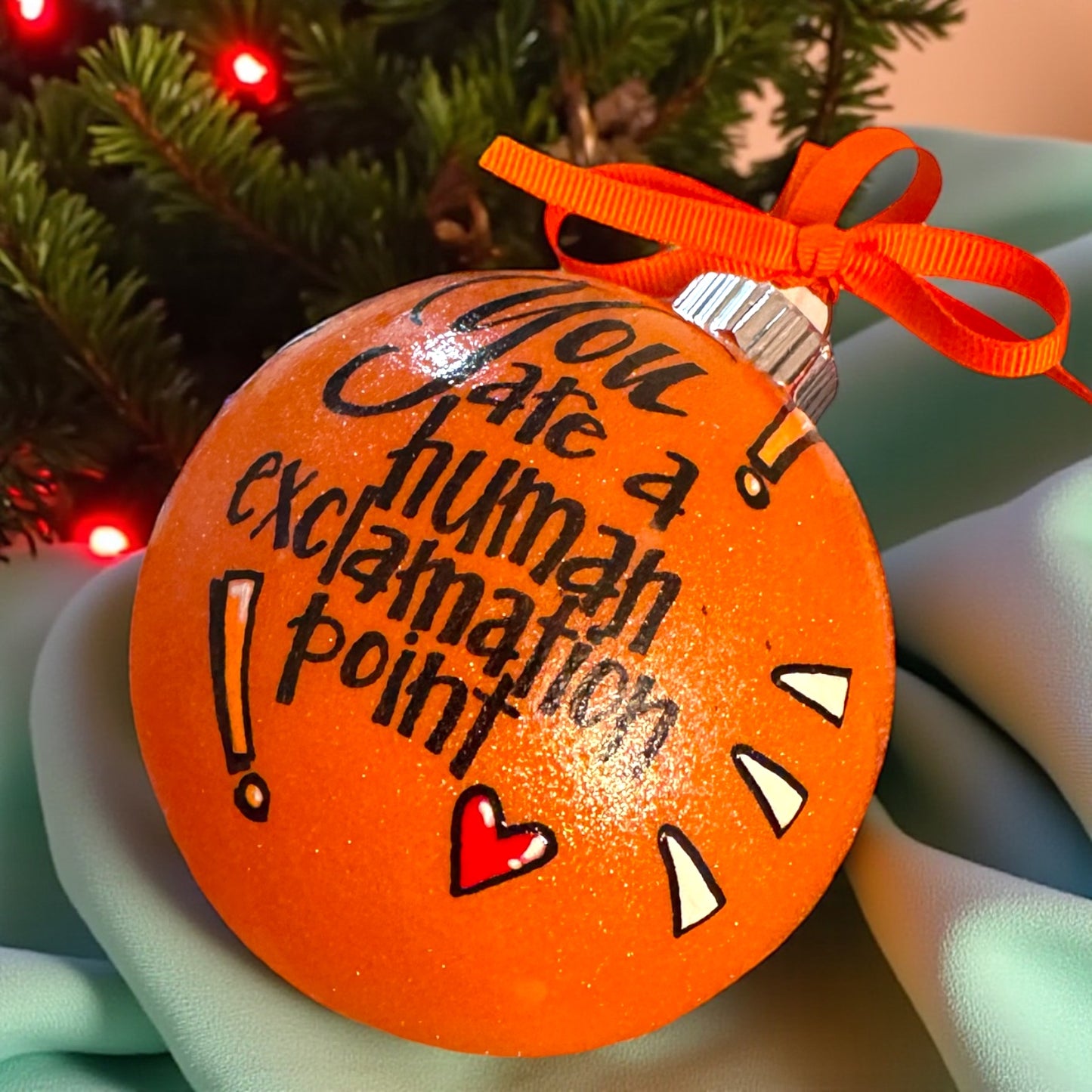 Handpainted Custom Ornament: Celebrate Your Human Exclamation Point!