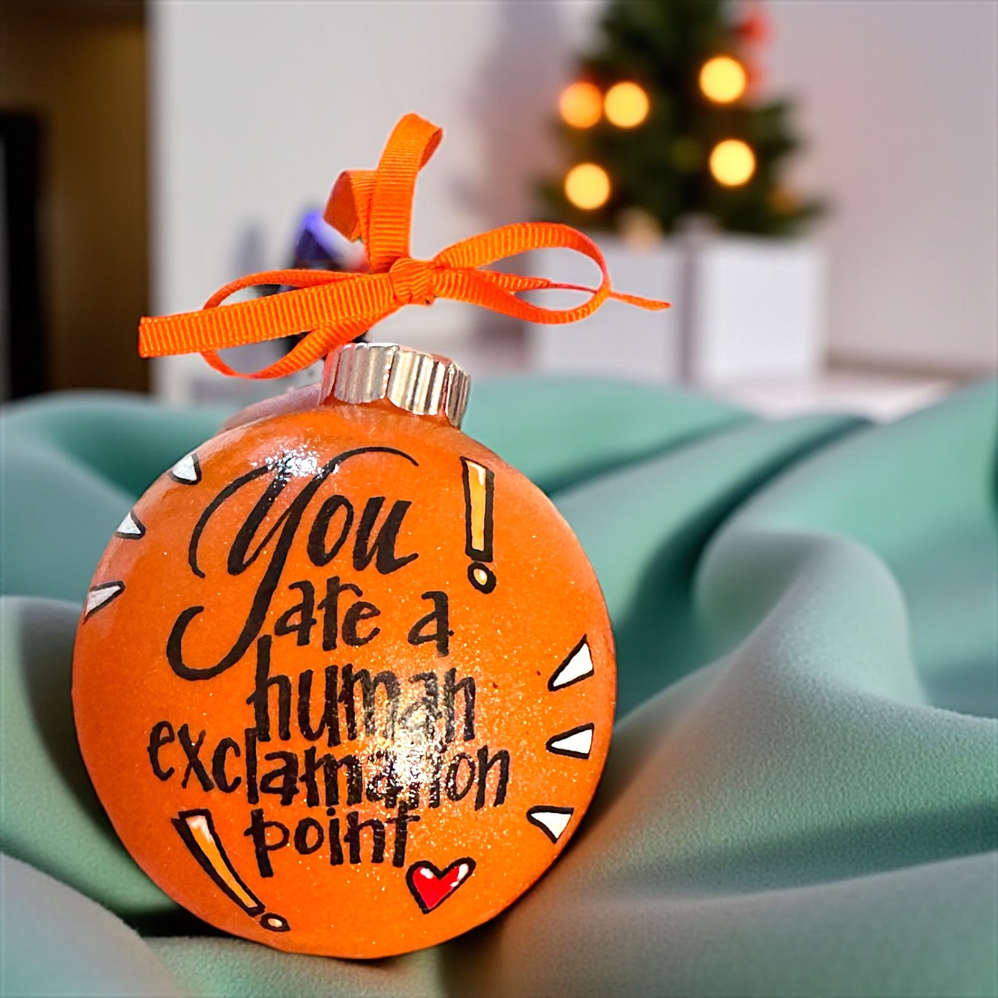 Handpainted Custom Ornament: Celebrate Your Human Exclamation Point!