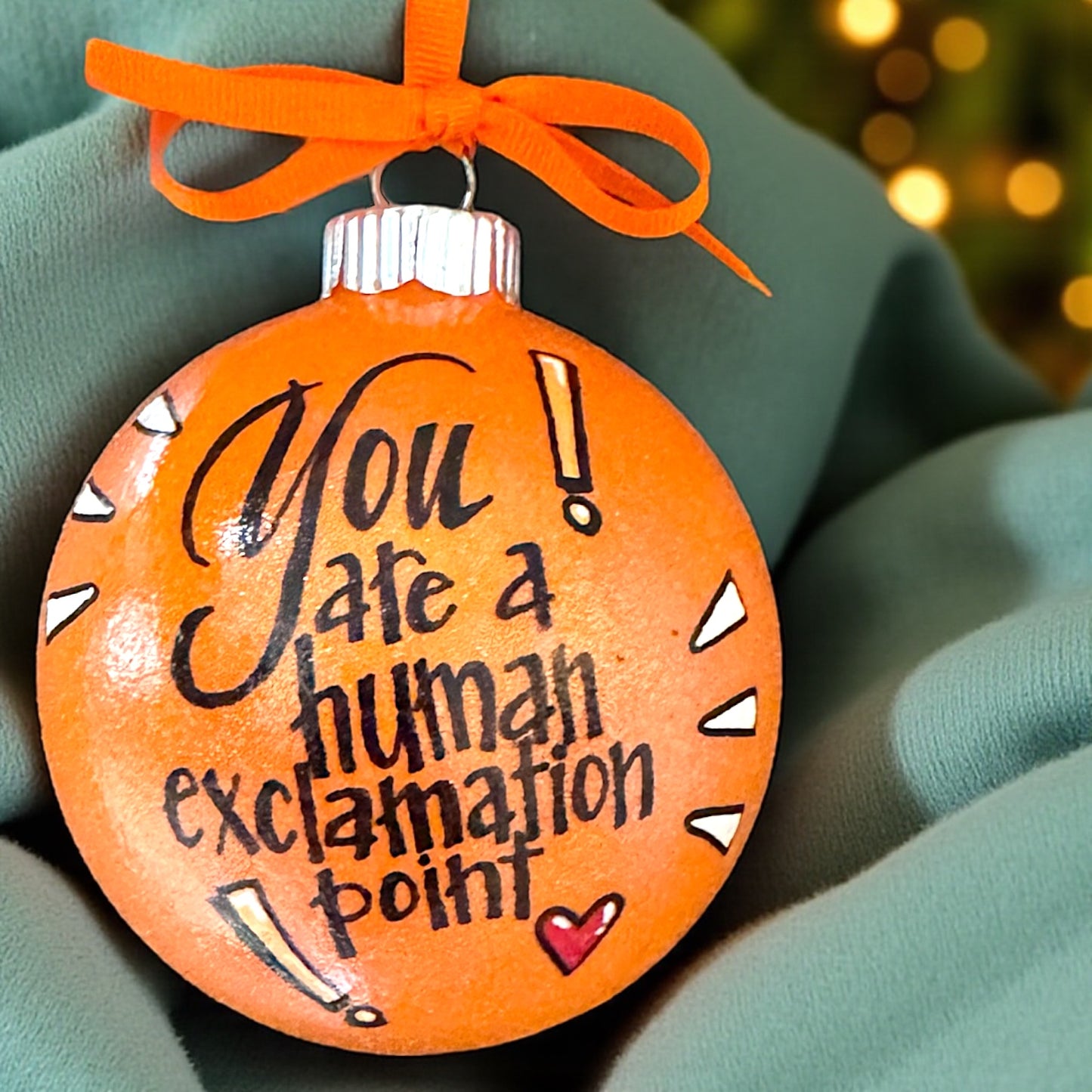 Handpainted Custom Ornament: Celebrate Your Human Exclamation Point!
