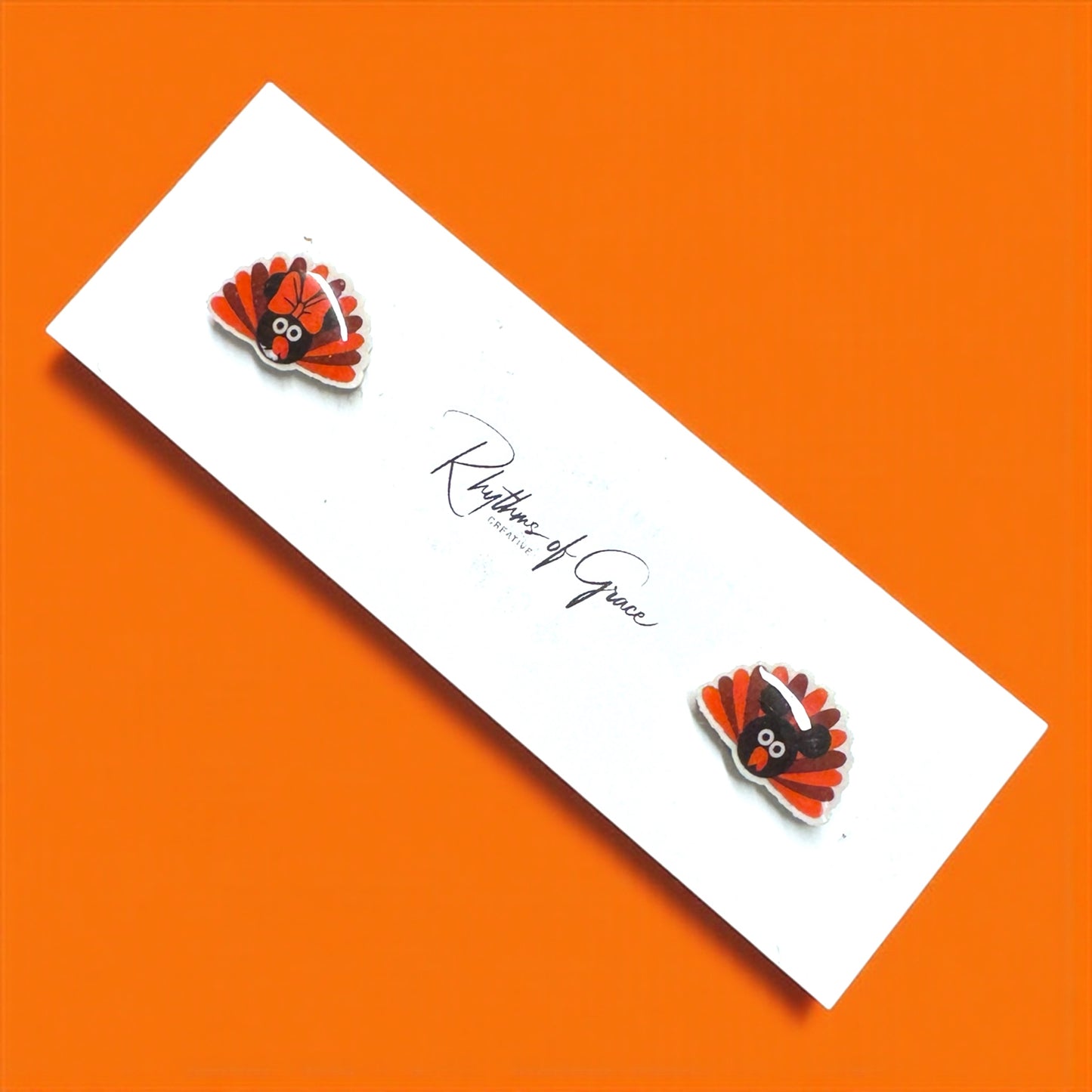 Thanksgiving Chic: Adorable Mouse Ears Turkey Stud Earrings!