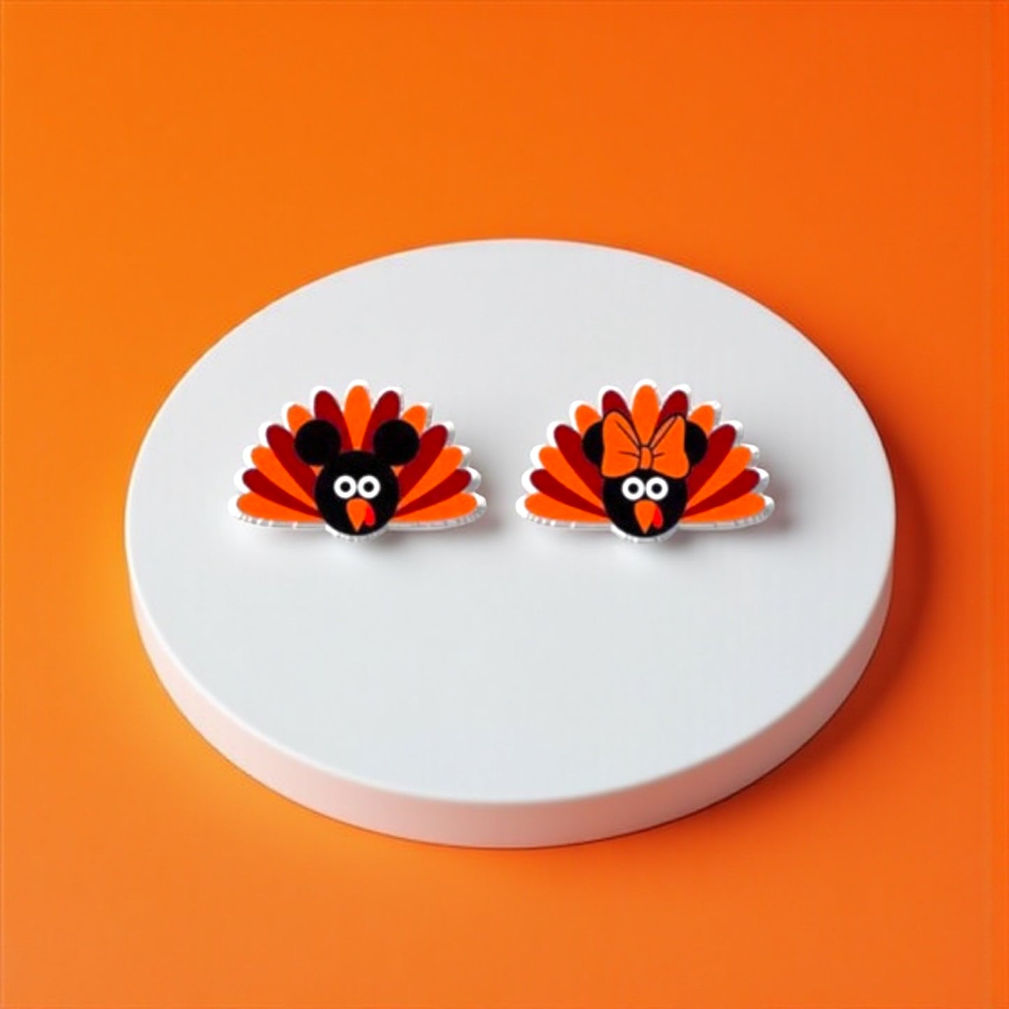Thanksgiving Chic: Adorable Mouse Ears Turkey Stud Earrings!
