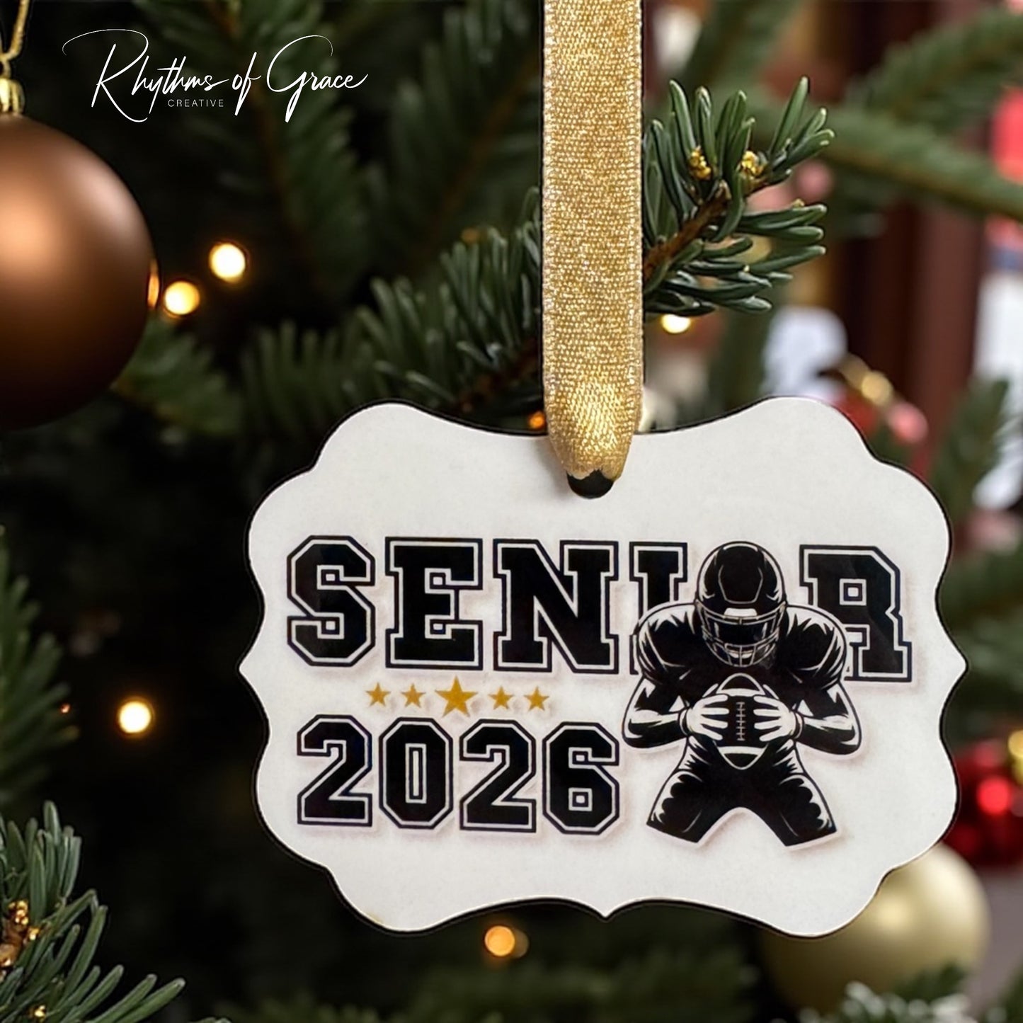 Class of 2026 Senior Football Ornament | Personalized Christmas Keepsake 🎓