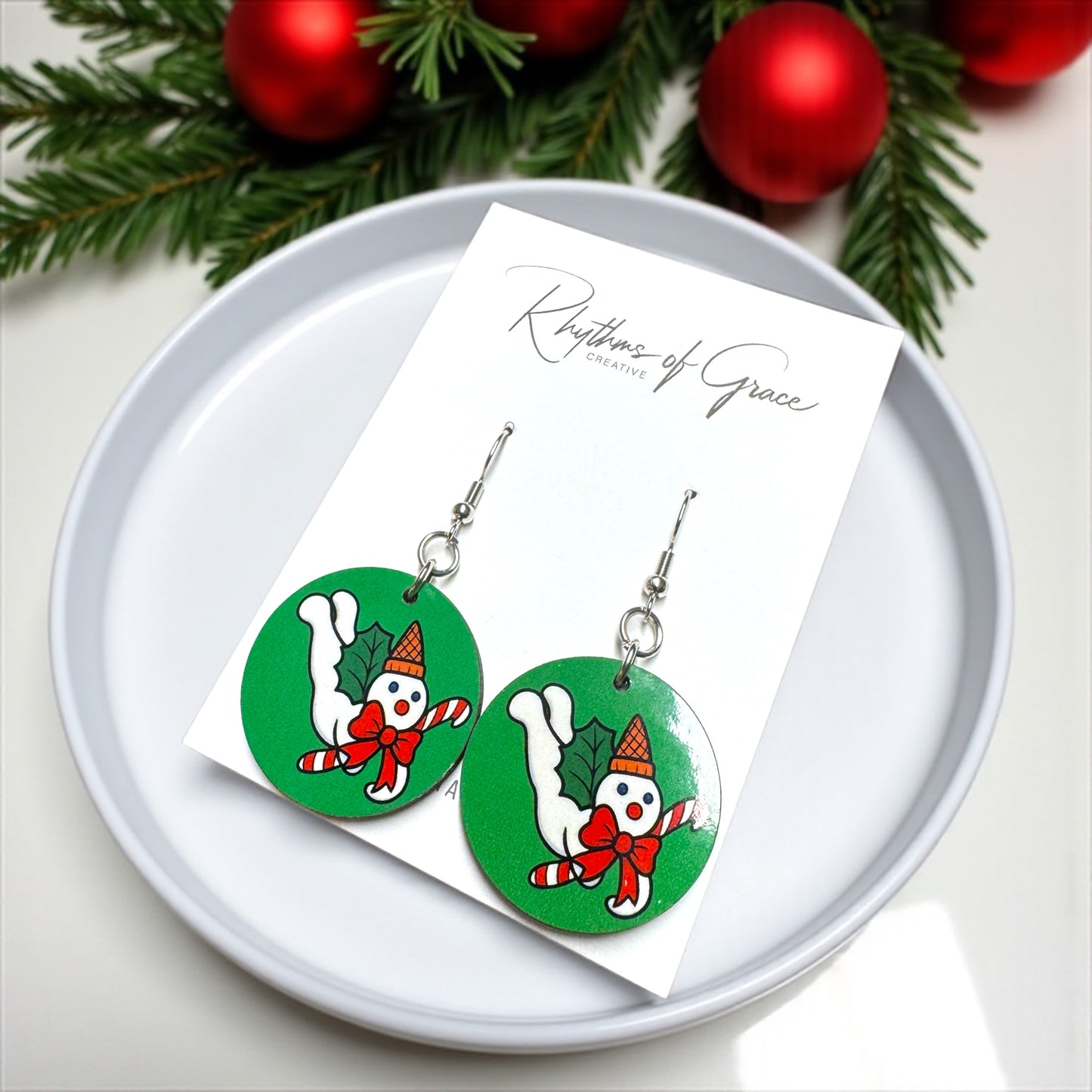 Mr. Bingle Christmas Dangle Earrings – Handmade Holiday Jewelry 🎄