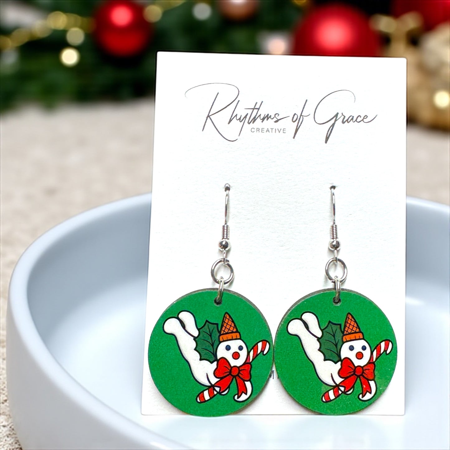 Mr. Bingle Christmas Dangle Earrings – Handmade Holiday Jewelry 🎄
